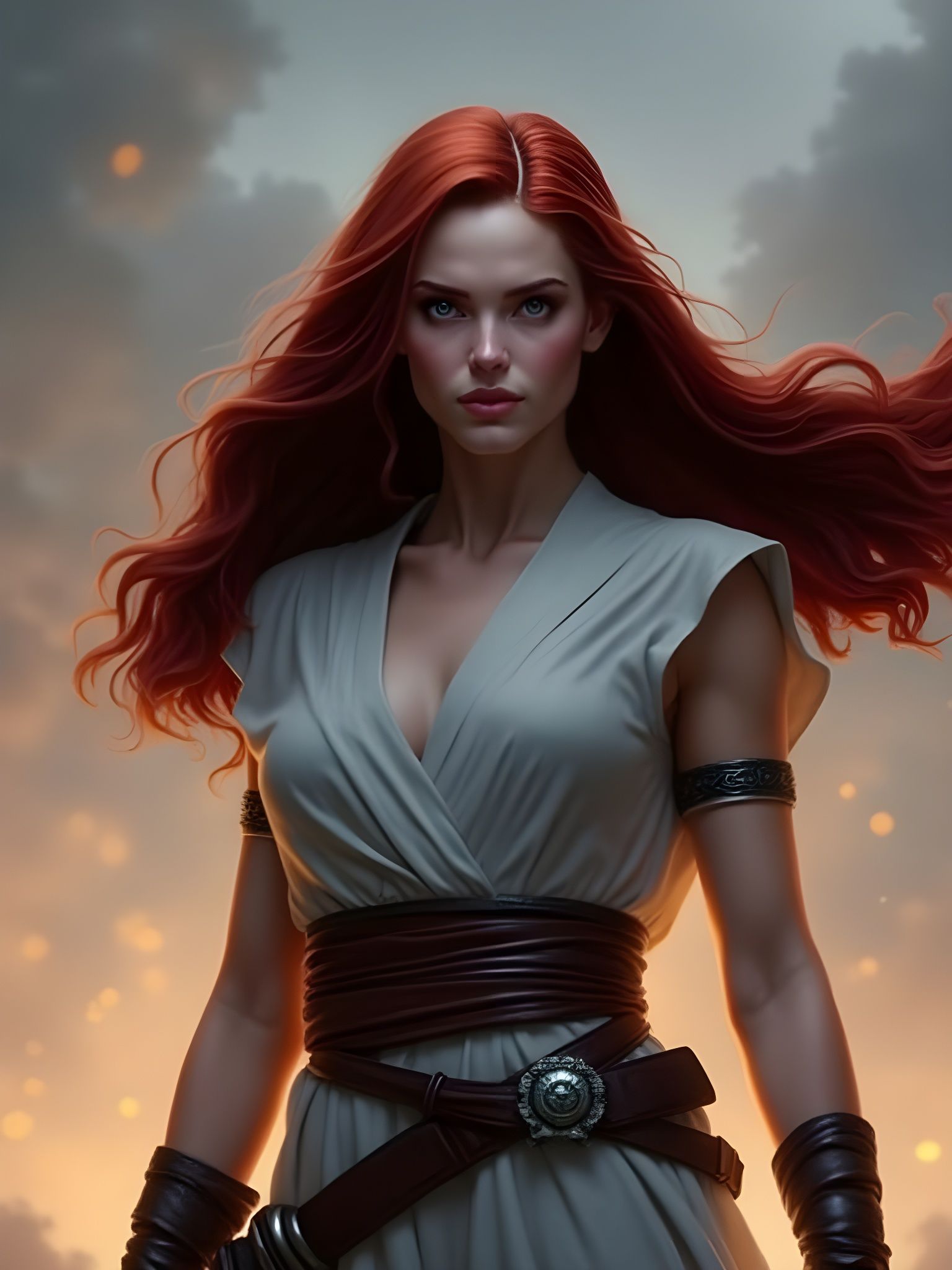 Elegant Jedi Lady in Refined Rococo Toga