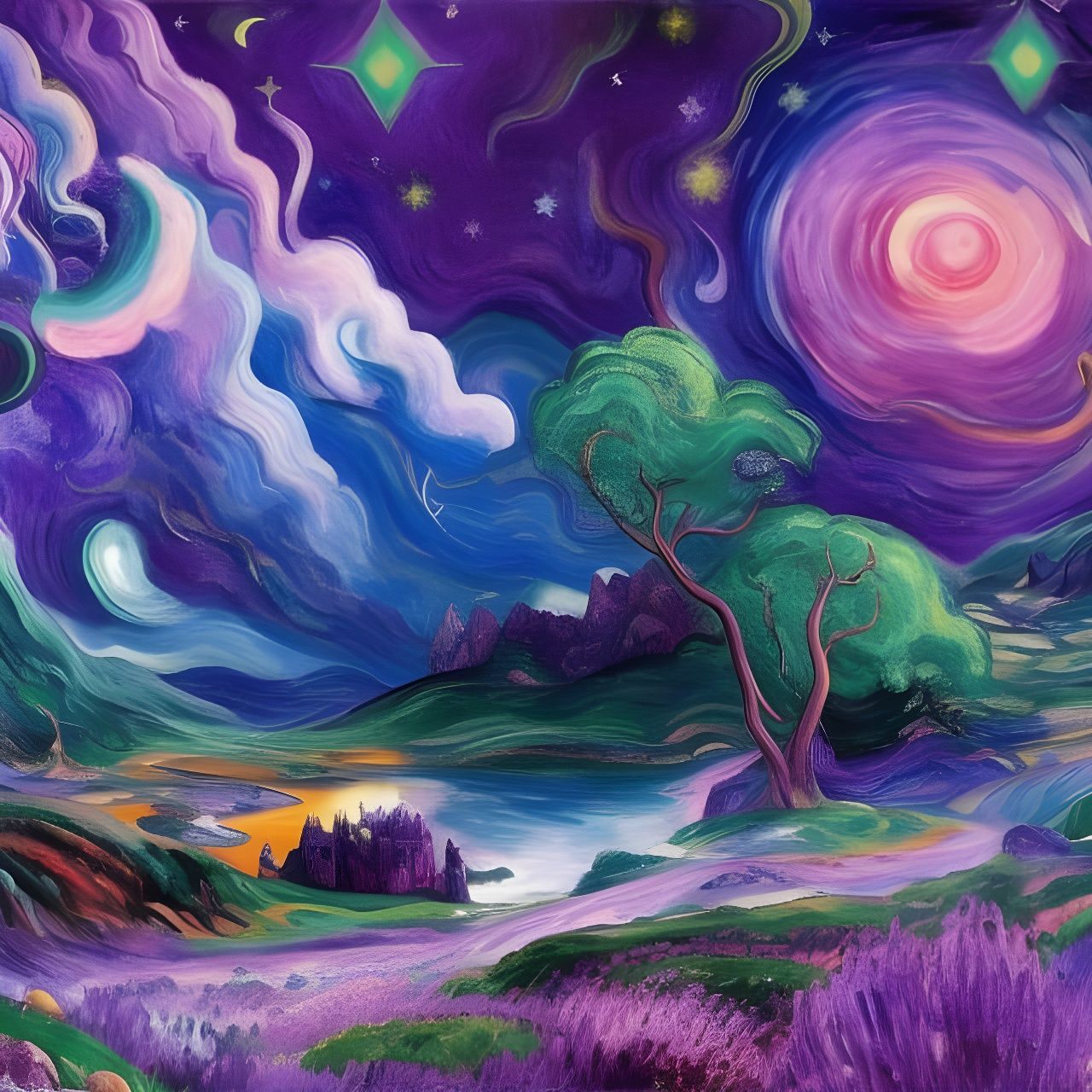 Elven Kingdom of Miracles in Maximalist Illustration