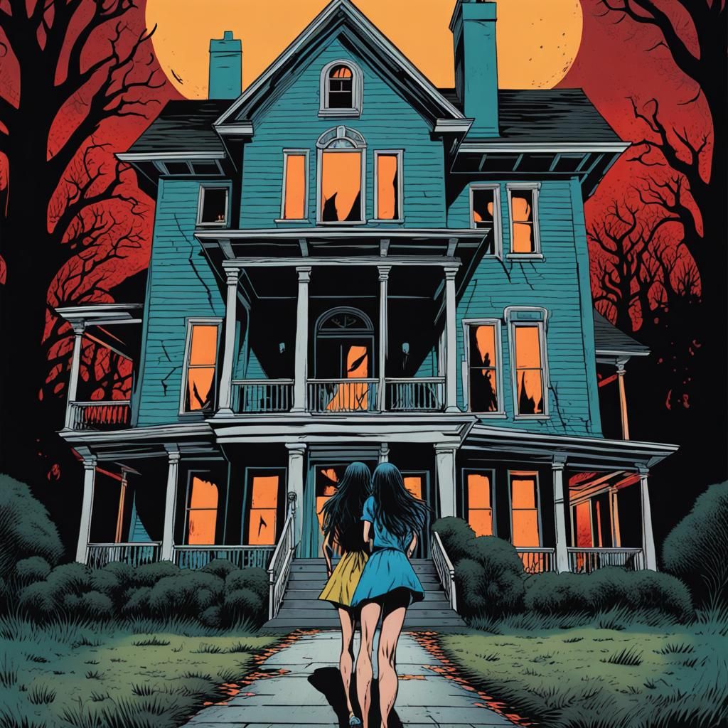 Ghost Haunts Sorority House: Horror Comic Cover