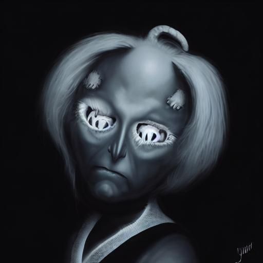 Creepy Gothic Horror Face in Digital Art Style