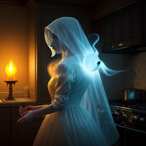 Garfield's Ghost Annoying Jon in Surreal Digital Art