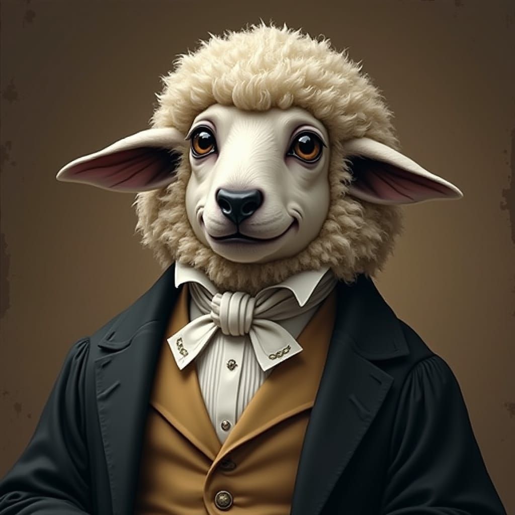 Sheepdog Attorney in 19th Century Courtroom Fashion