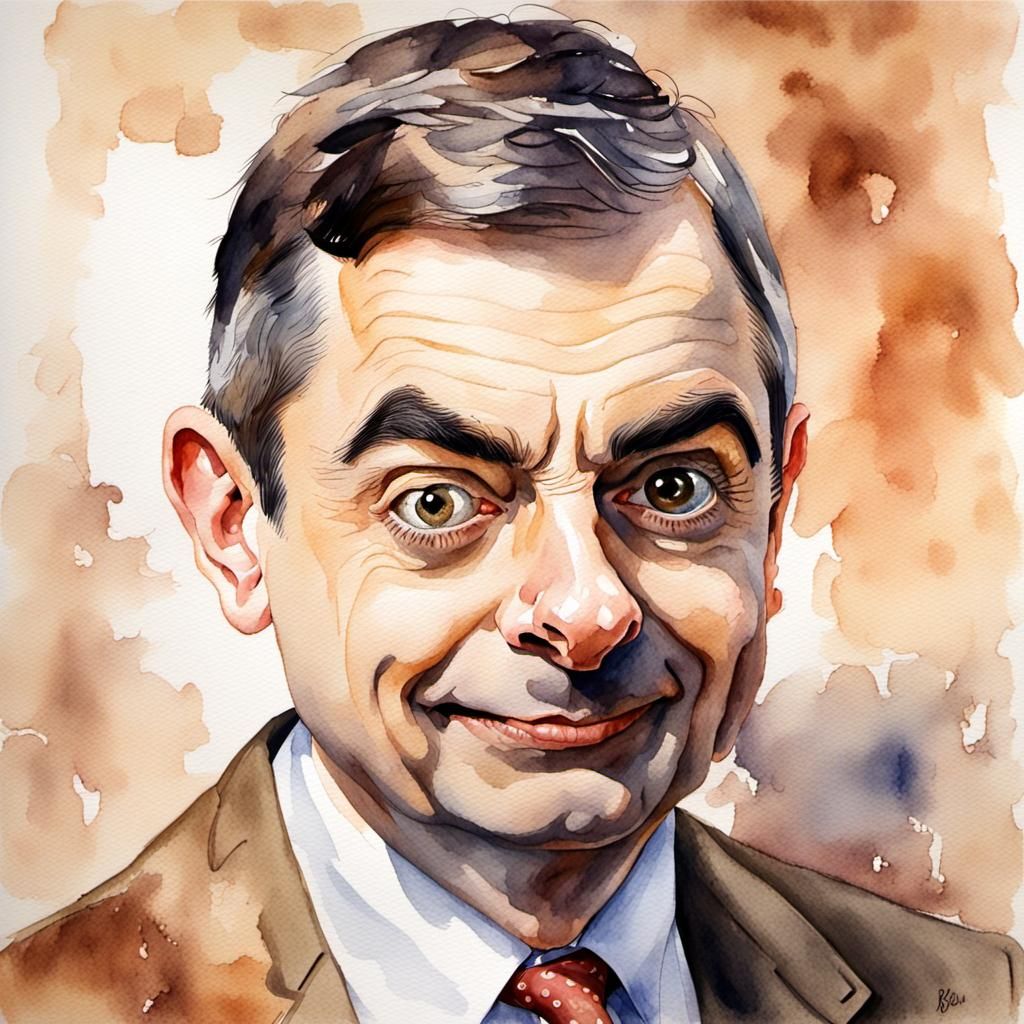 Mr. Bean in Watercolour Painting