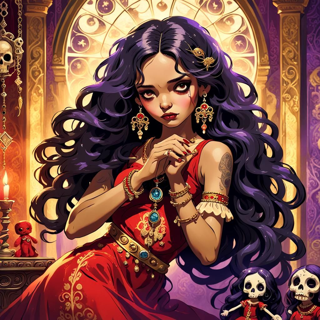 Mystical Voodoo Woman in Dark Fantasy Art