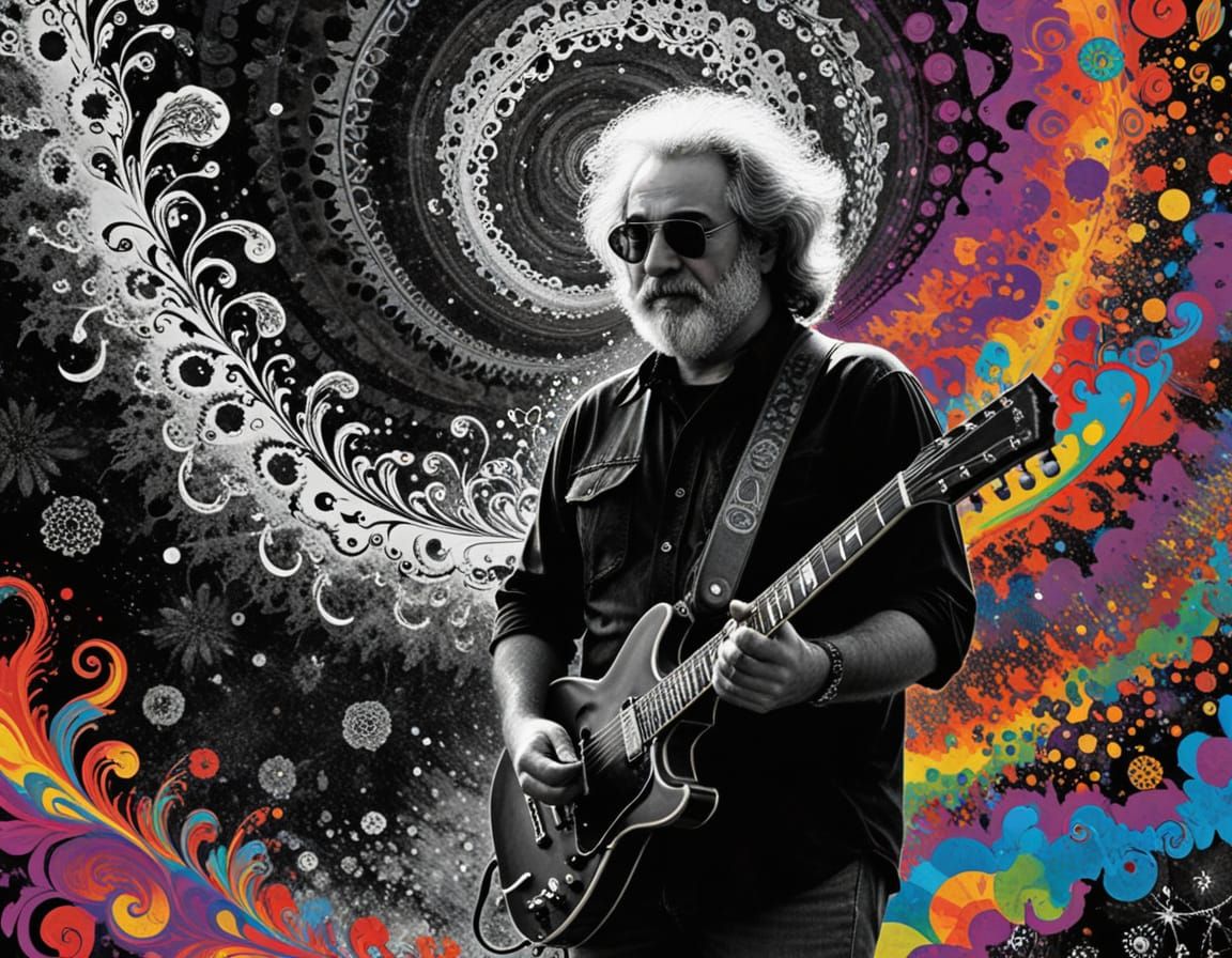 Jerry Garcia's Psychedelic Legacy in Vintage Rock Style