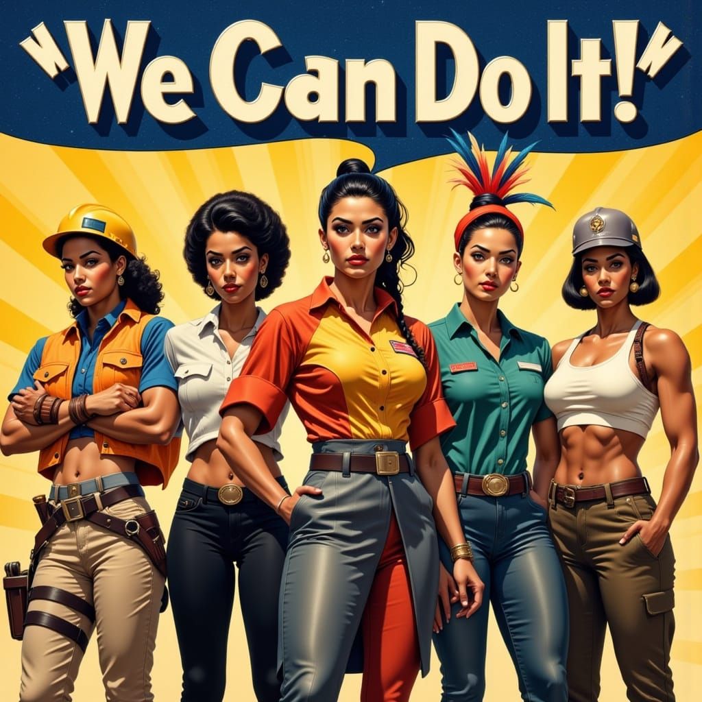 United Women of Strength in Bold 3D Lettering