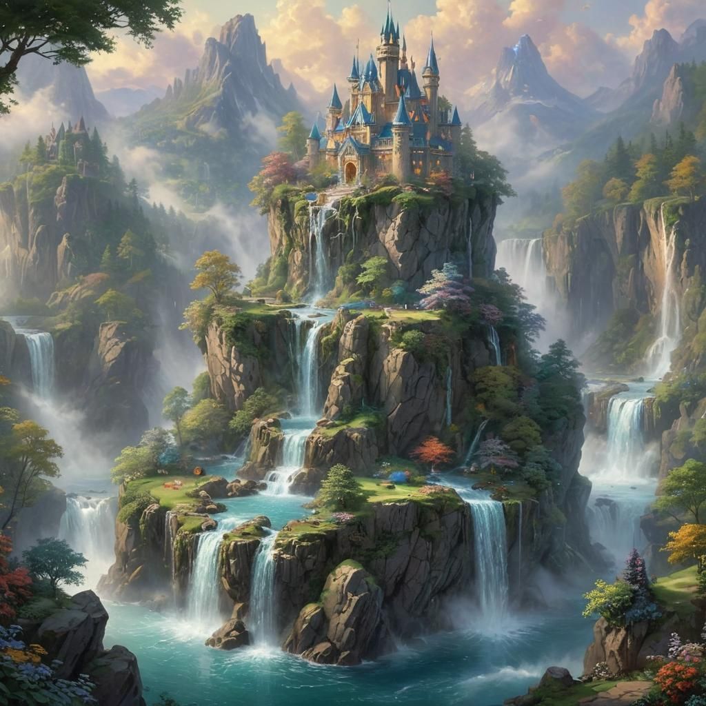 Ethereal Floating Island Crystal Castle