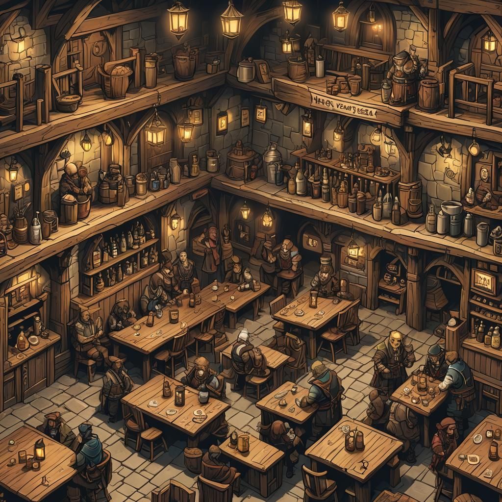 Cozy D&D Tavern Scene