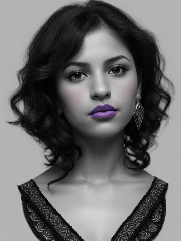 Latina Woman Portrait with Selective Color Accents