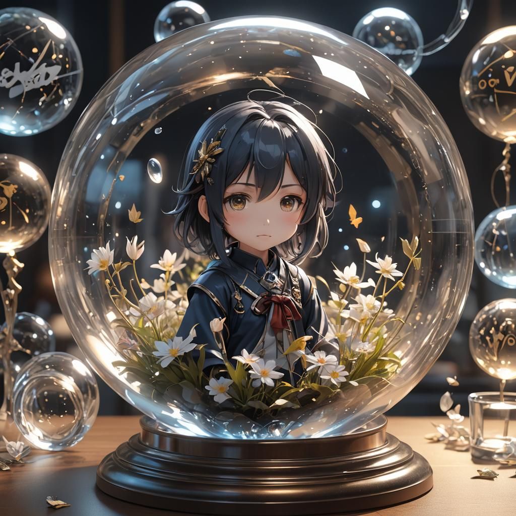 Thank You Message in Luminous Anime Art Orb