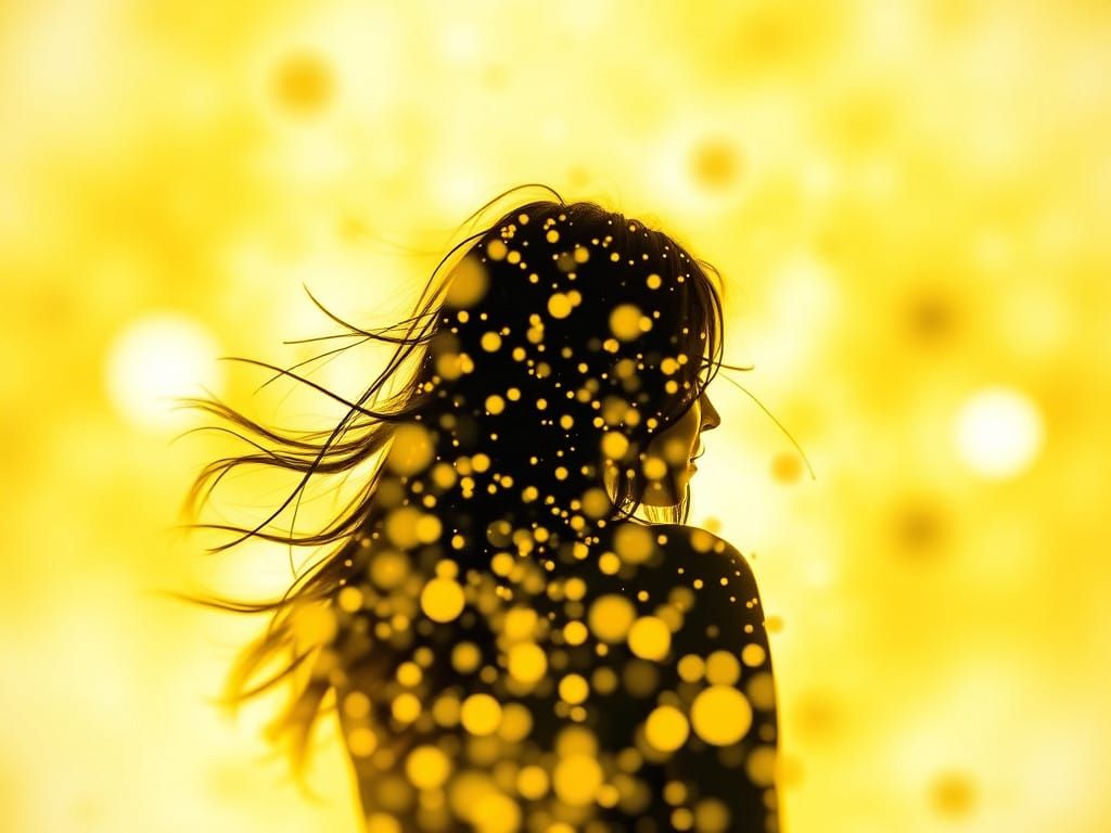 Surrealistic Minimalist Scene in Vibrant Yellow