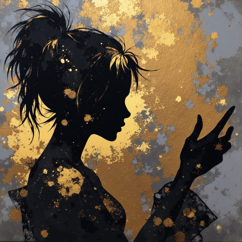 Elegant Black and Gold Abstract Art