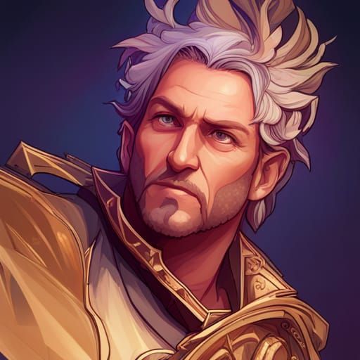 Intricate Portrait of Emperor with Floral Elements