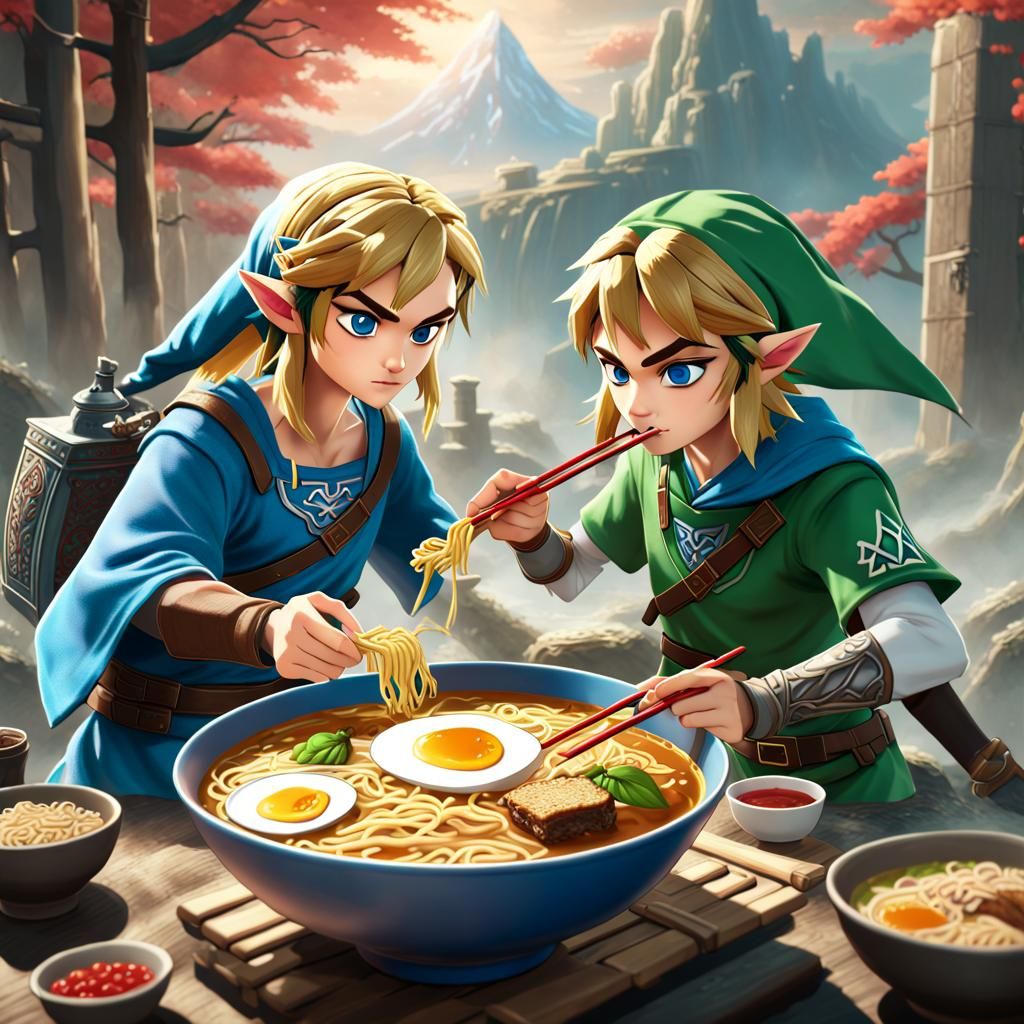 Link and Zelda Share Ramen