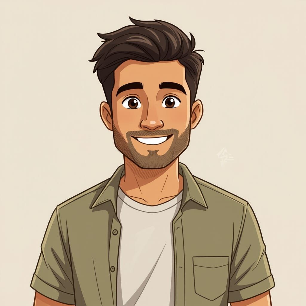 Friendly Indian Man Character in Comic Style