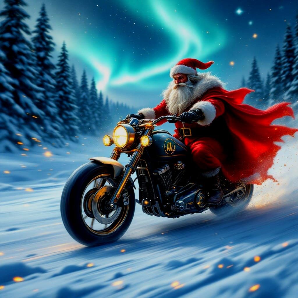 Enchanted Motorcycle Ride Through Winter Wonderland