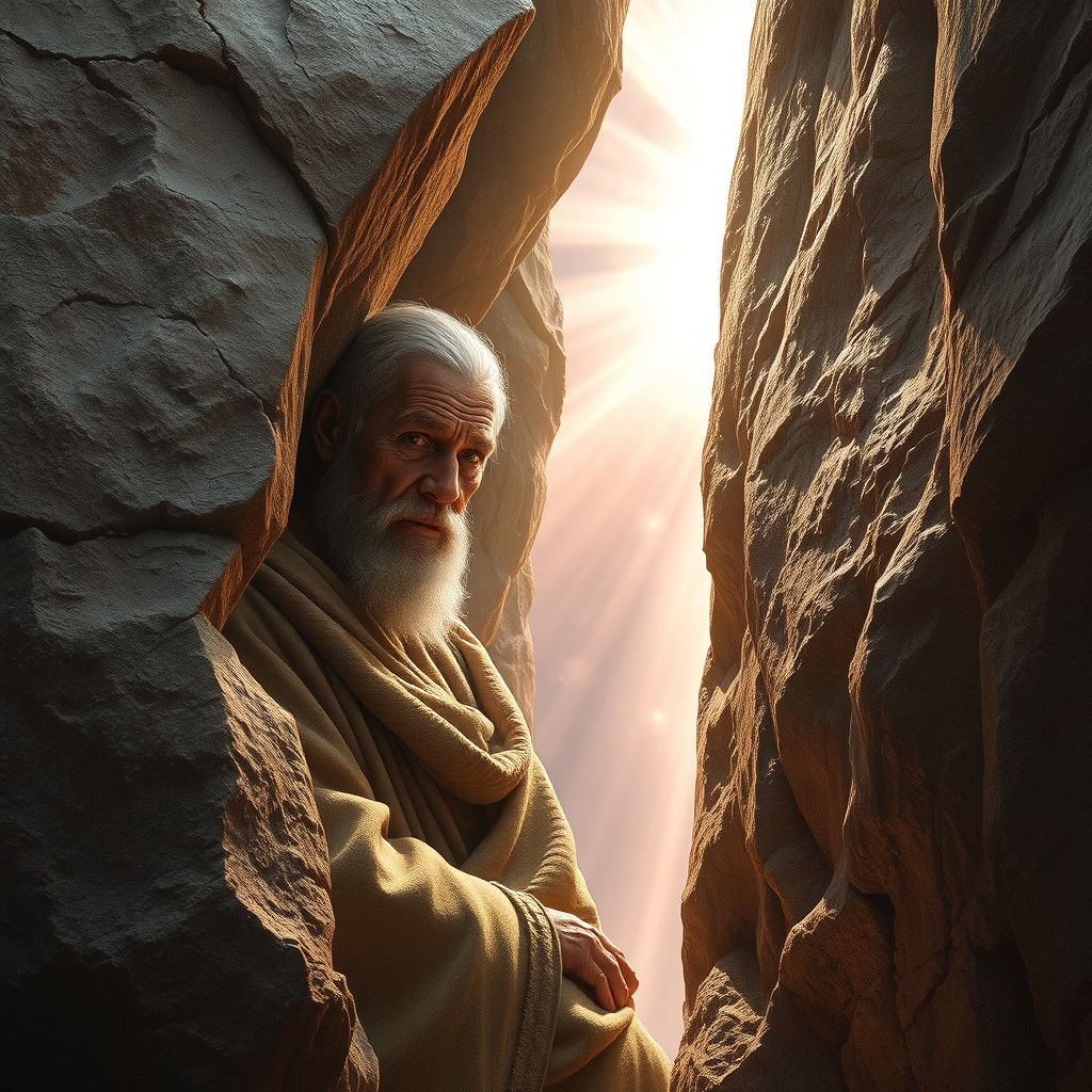 Moses Shelters from Divine Radiance as Digital Matte Paintin...
