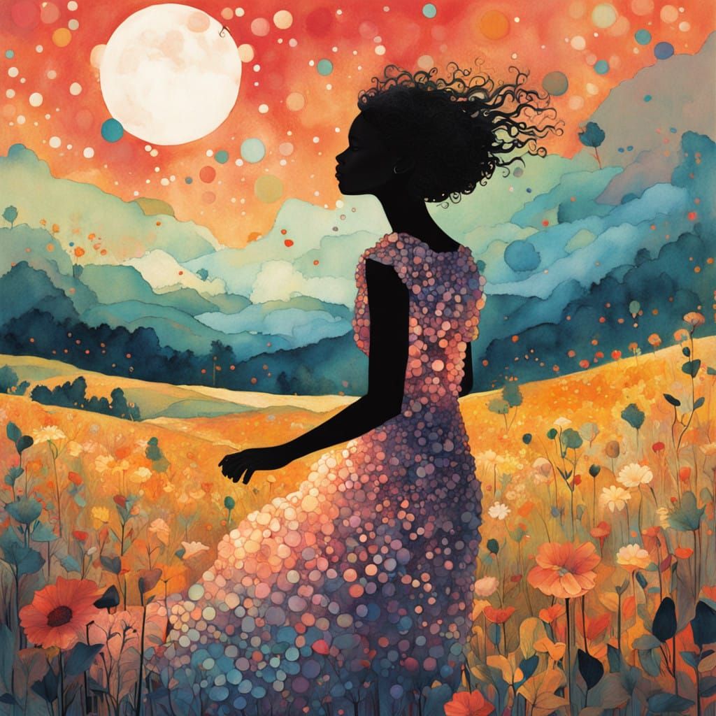 Ethereal Woman in Whimsical Bubblewrap Dress, Surrounded by ...