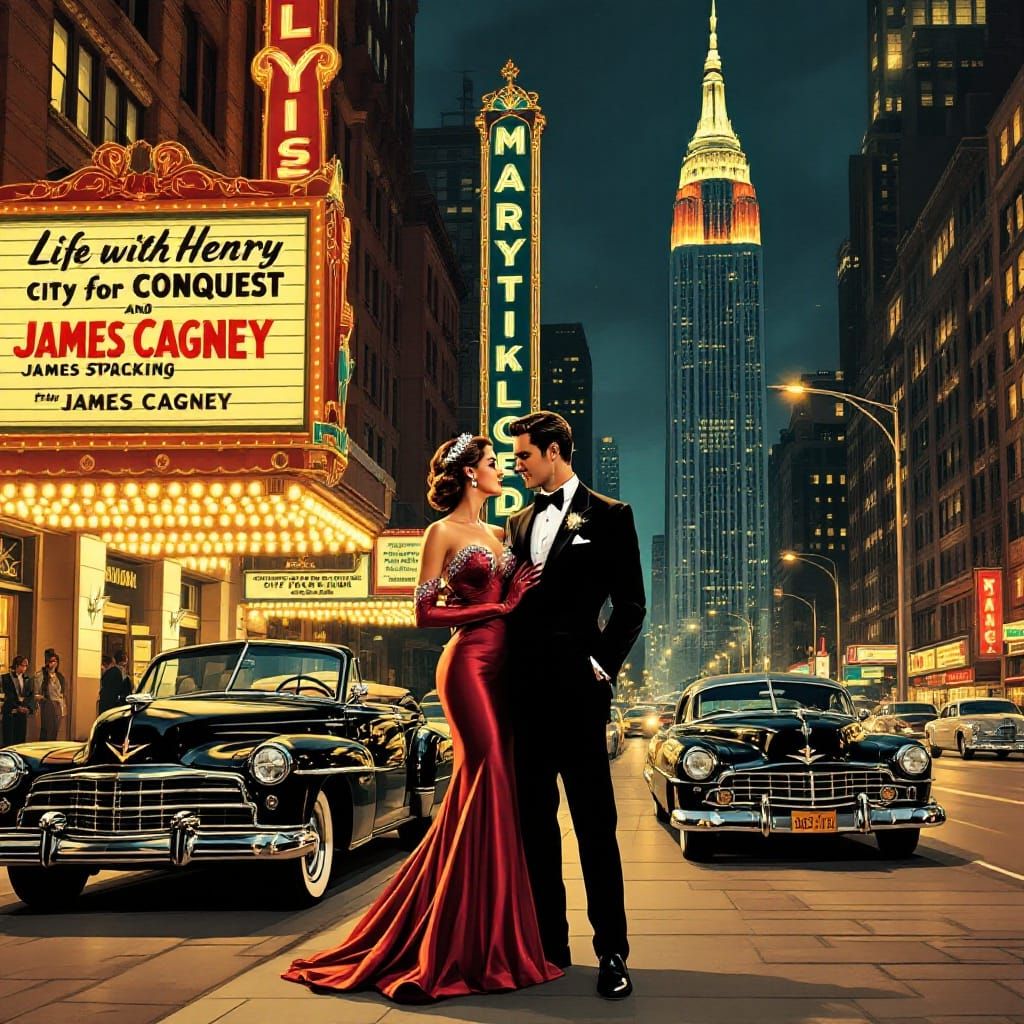 Stunning 1940s New York City Nightlife Scene in Classic Holl...