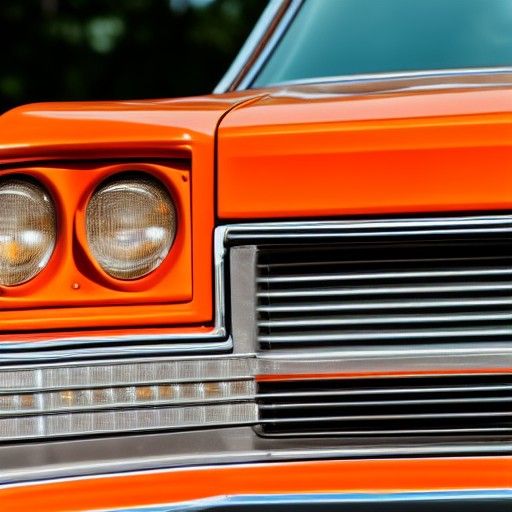 Vintage Orange Sedan, 1975: Depth of Field