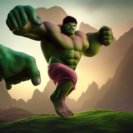 Baby Hulk: Detailed Matte Painting in 8K