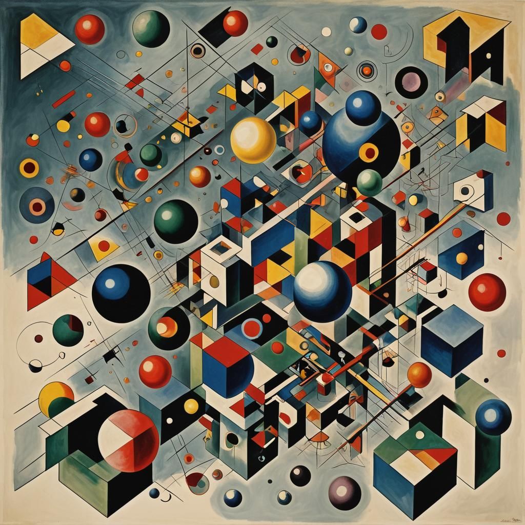 Abstract Cubes and Spheres in Lyrical Style