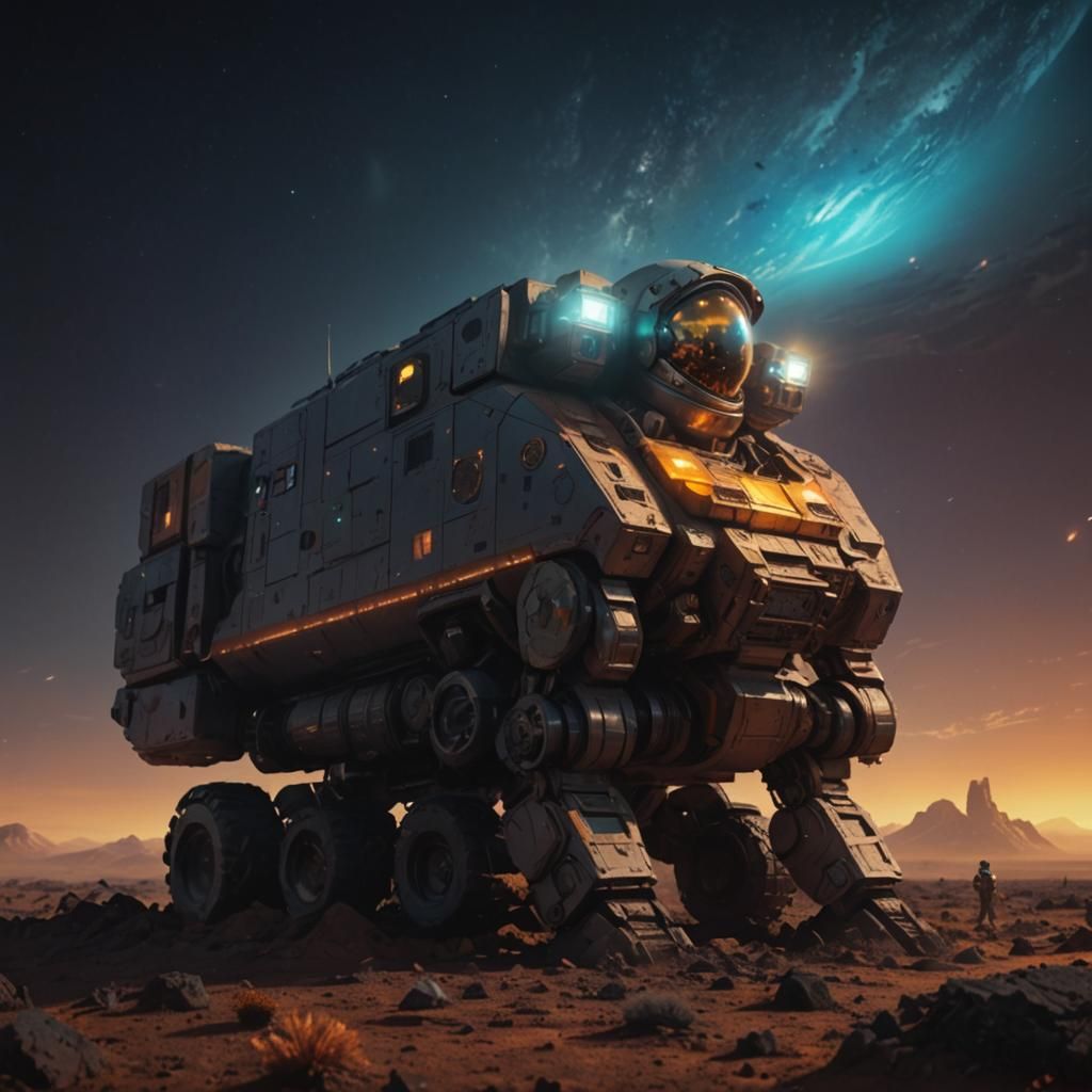 Astronauts Terraforming a Barren Planet in Digital Art