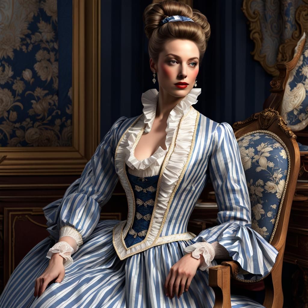 19th Century Bourgeoise in Boudoir with Tapestry