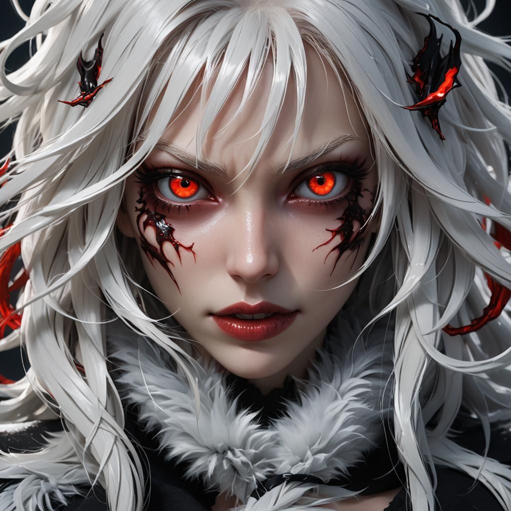 Anime Girl Controlled by Demon, Dark Fantasy Art