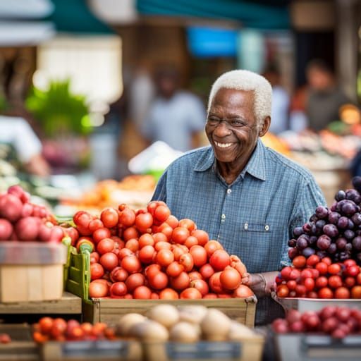 Vibrant Farmer's Market in Professional Photography Style