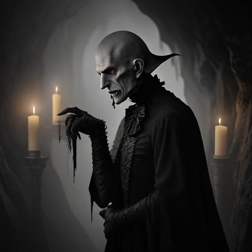 Nosferatu Vampire Film Still in Gothic Horror Aesthetic