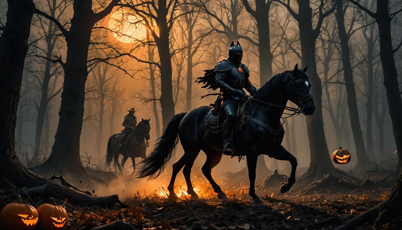 On a Halloween night, the headless rider WITH A HEAD!!!! of ...