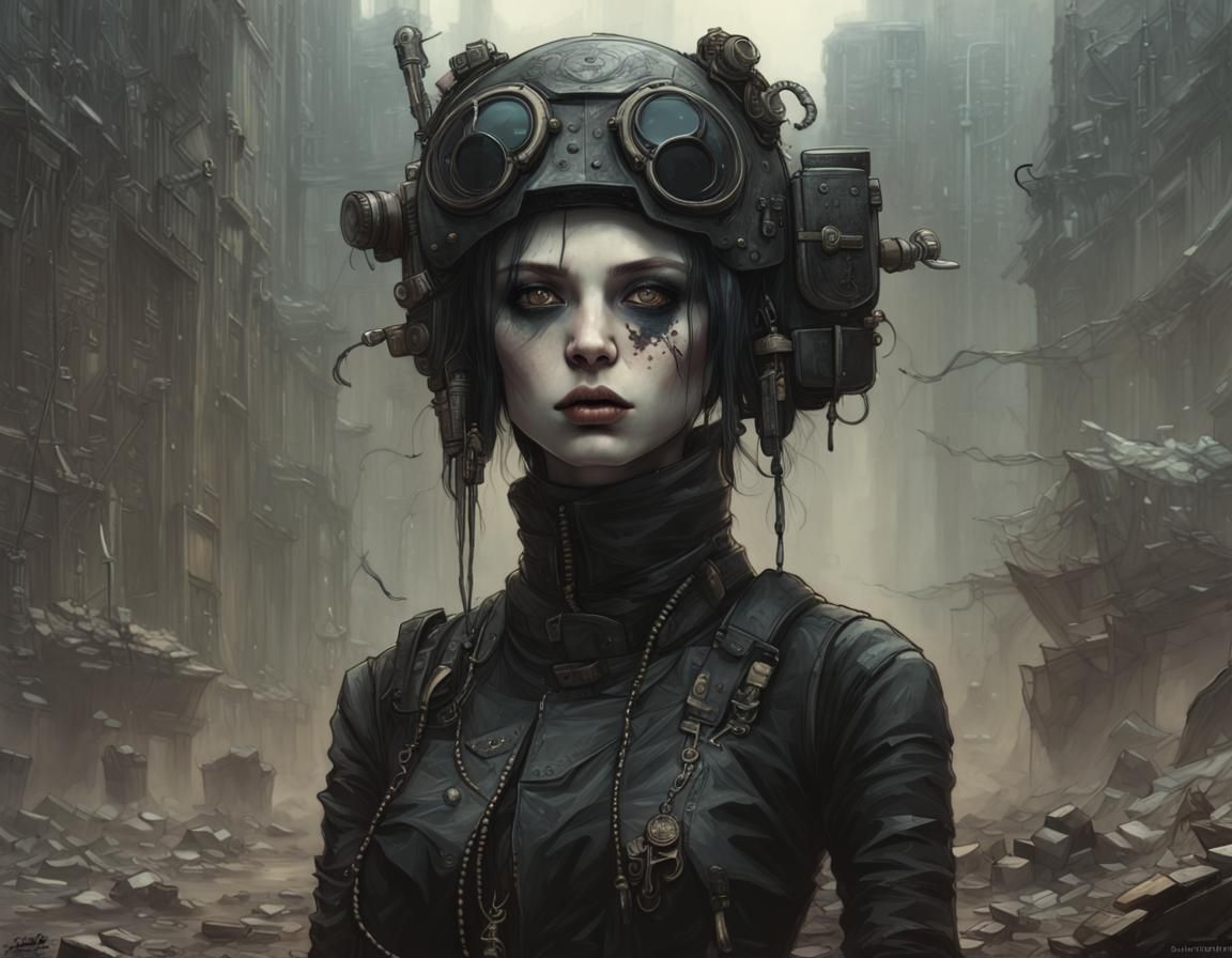 Post-Apocalyptic Woman in Hyperrealistic Digital Art