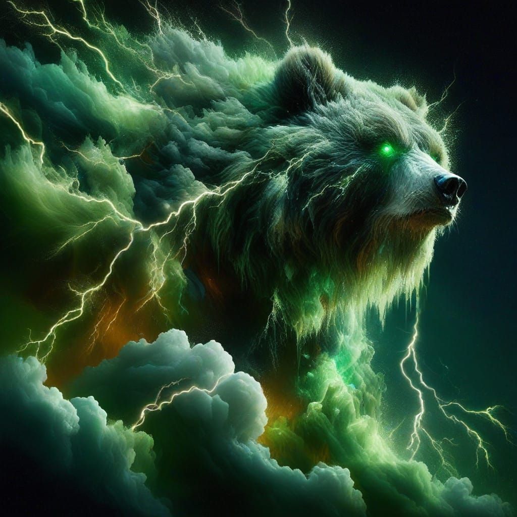 Electric Bear Disintegrates into Green Cosmic Abyss