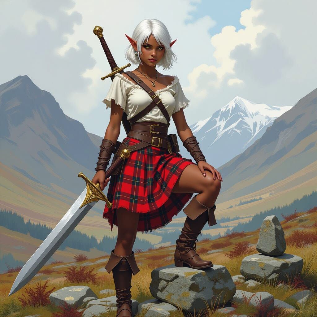 Elf Girl in Scottish Highlands: A Fantasy Portrait