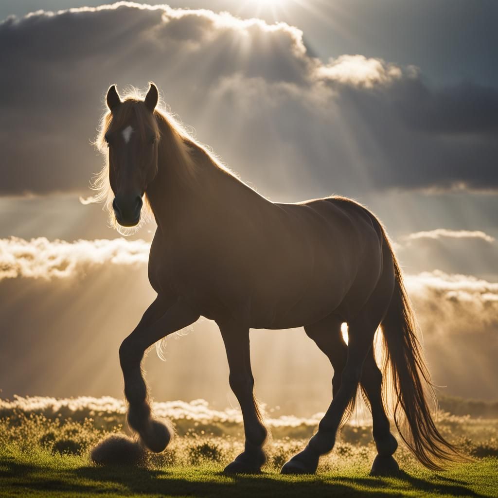 Horse in Divine Sunshine on Fife