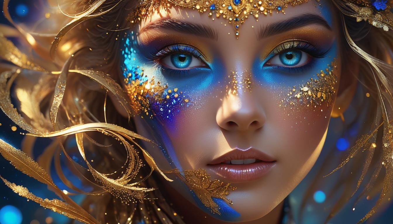 Floral Caramel Eyes in Golden Hour Lighting