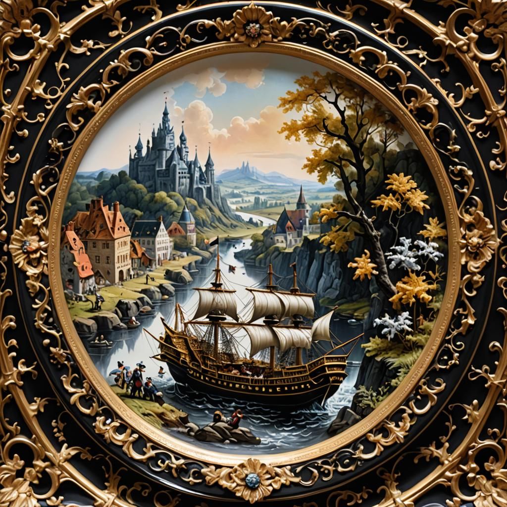 Meissen Porcelain Royal Tragedy in British Landscape