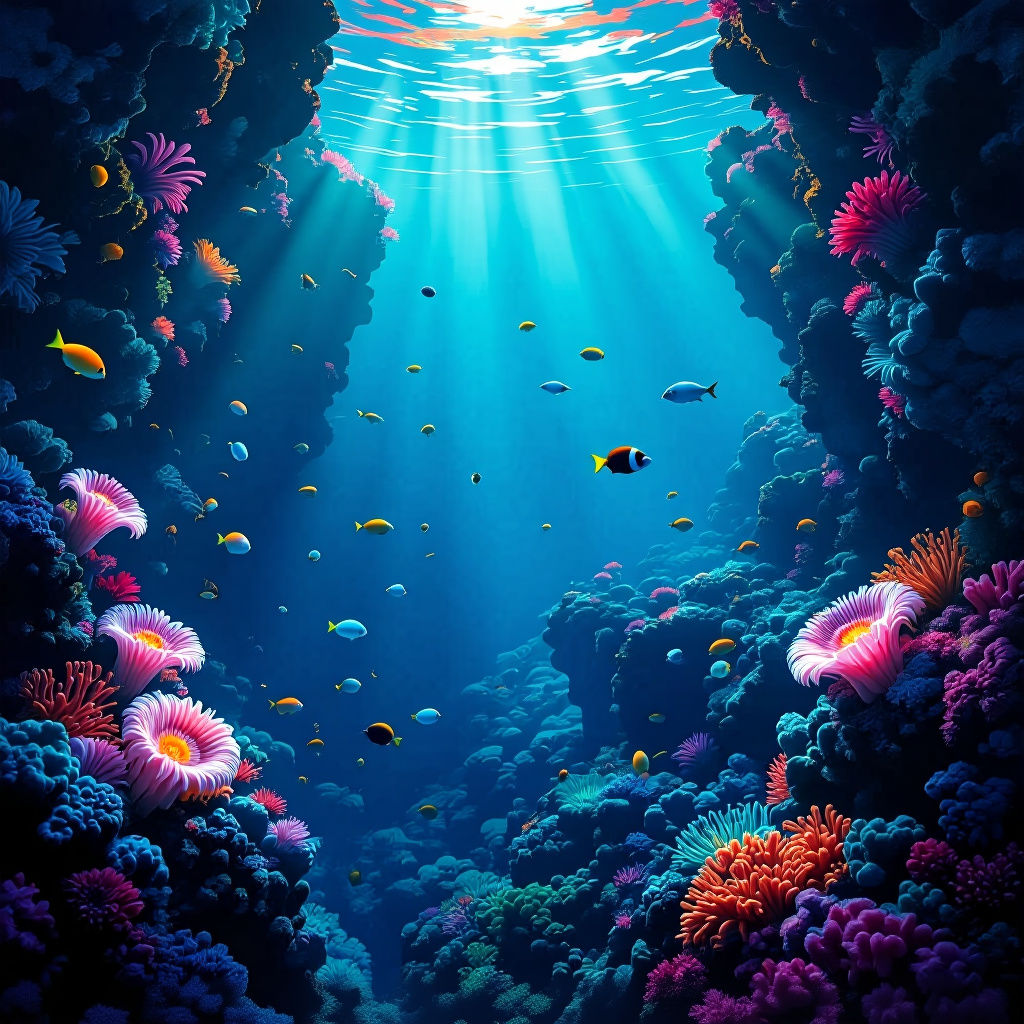 Bioluminescent Life in a Deep Ocean Trench