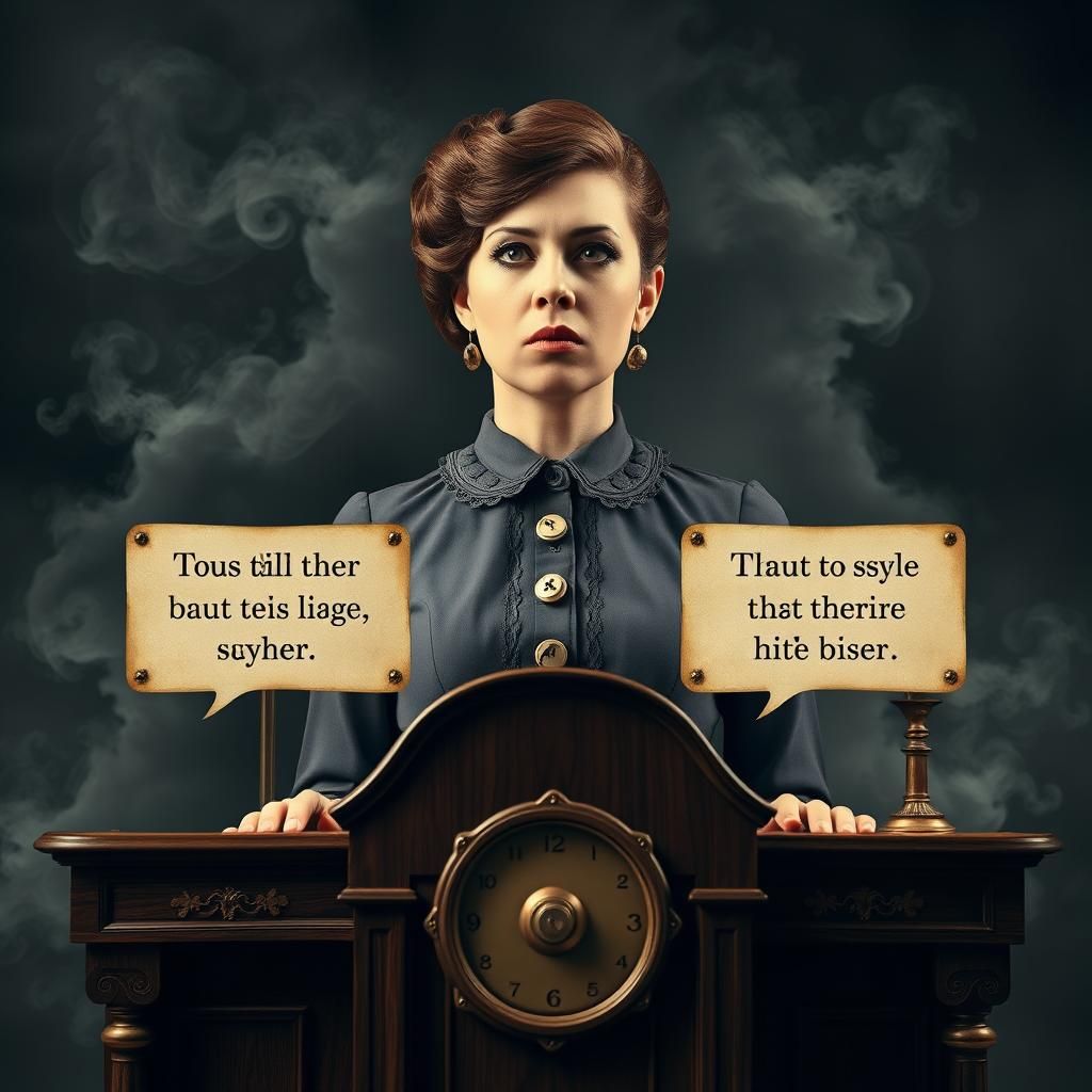 Victorian Woman and Doublespeak in Retrofuturistic Style