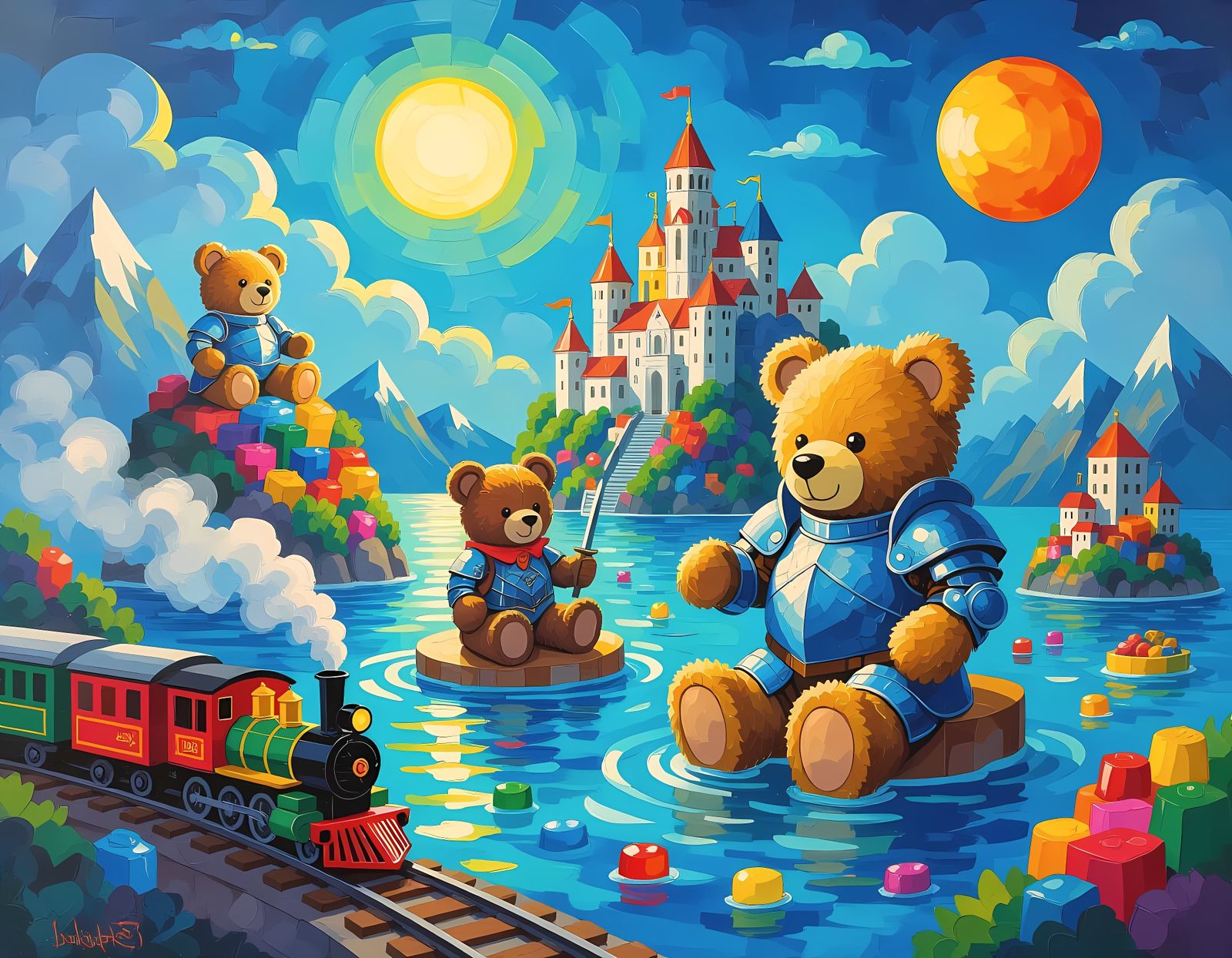 Magical Toy Chest Kingdom in Gouache Style