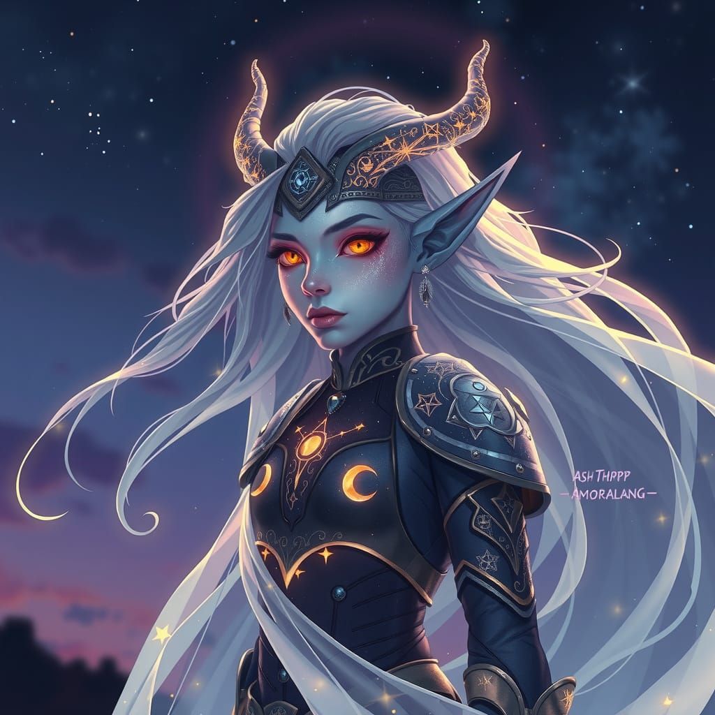 Celestial Tiefling Embodies the Mystery of the Nocturnal Sky
