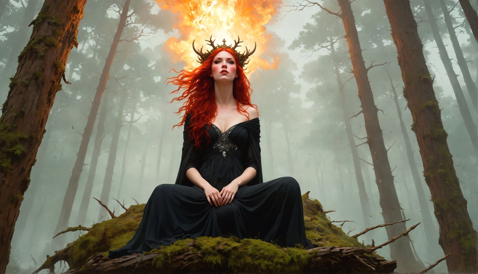Enchantress Reigns Over Great Wood: Dramatic Portrait