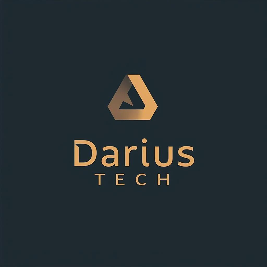 Modern Darius Tech Logo with Blue, Turquoise, Coral Red, and...