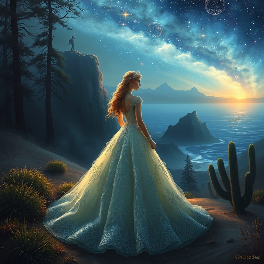 Mystical Princess in Dreamlike Landscapes