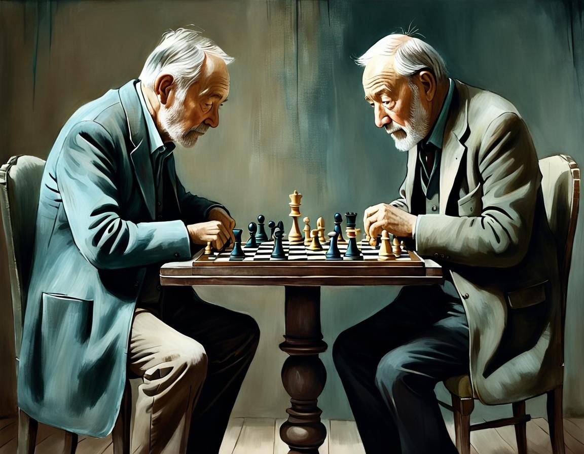 Whimsical Chess Match: Sketch Inspired by Children's Book Il...