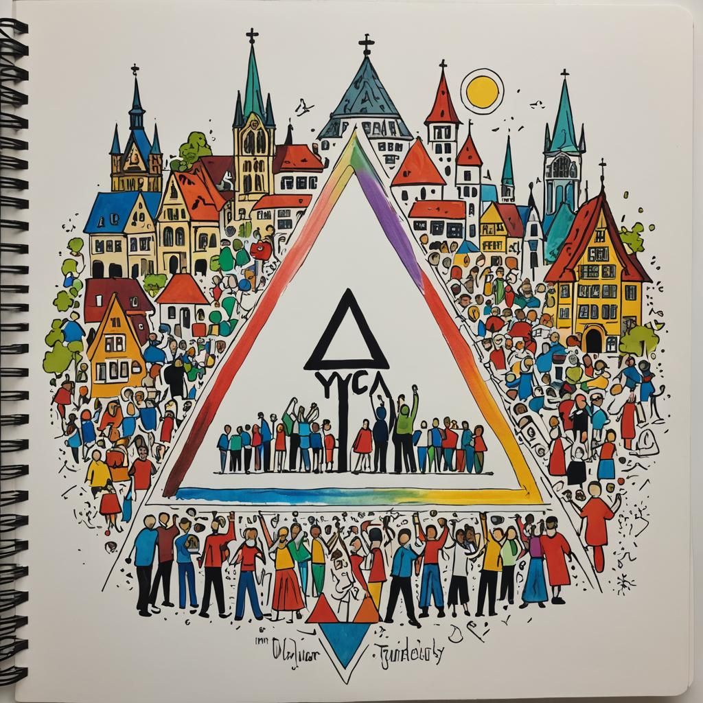 YMCA Sketchbook Drawing with Origami Elements