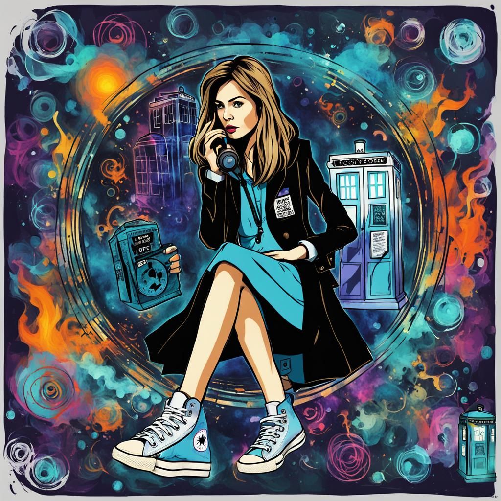 Grief-Stricken Doctor Who Character in Cosmic Astral Art