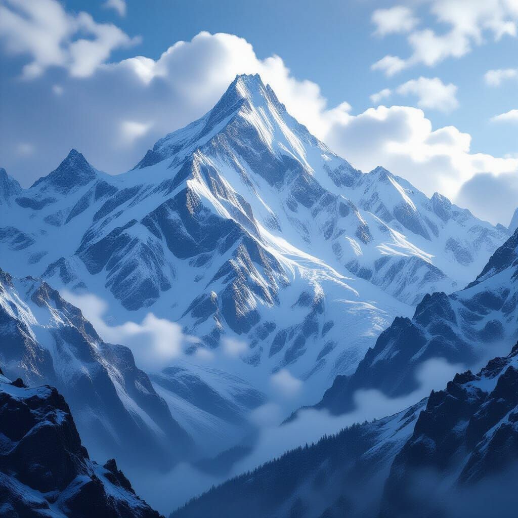 Epic Mountains in Dramatic Digital Matte Painting