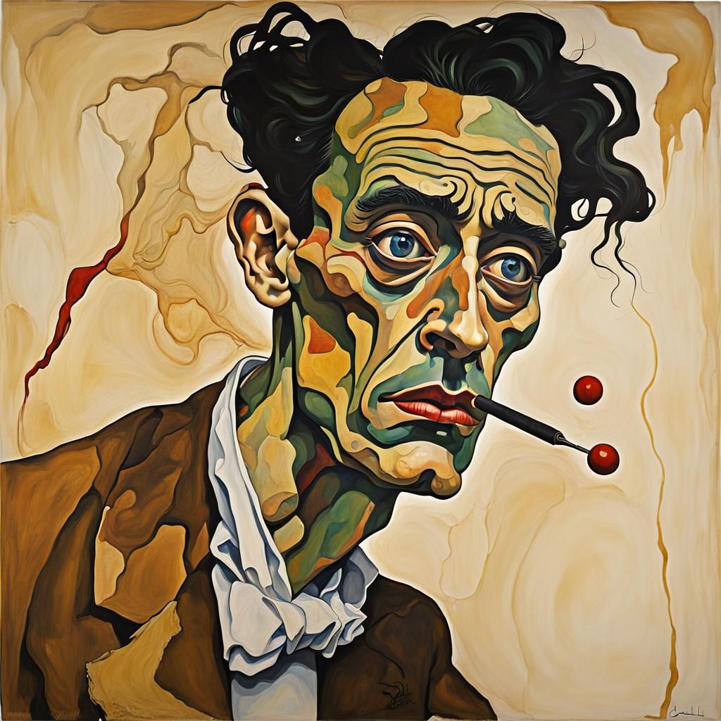 Surrealist Melting Figures in Expressionist Style